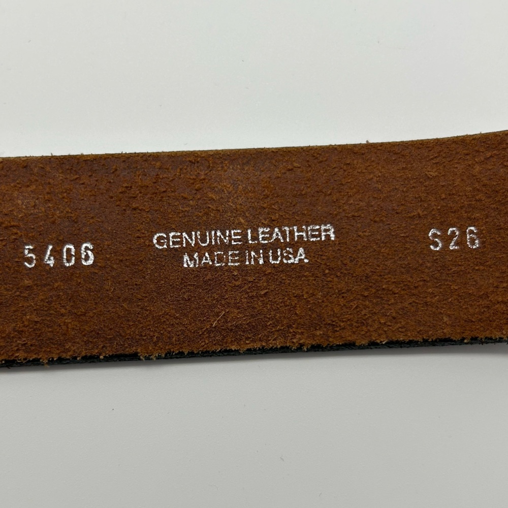 Brown Leather Silver Buckle Western Belt Size  26 - Picture 3 of 7